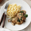 Veal scallopini mushroom with pasta